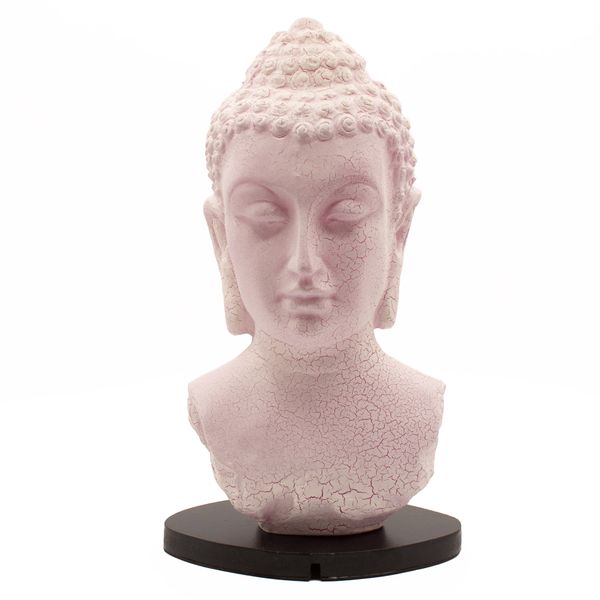 Buddha Bust Lamp Cherry Crackle - Oval stand