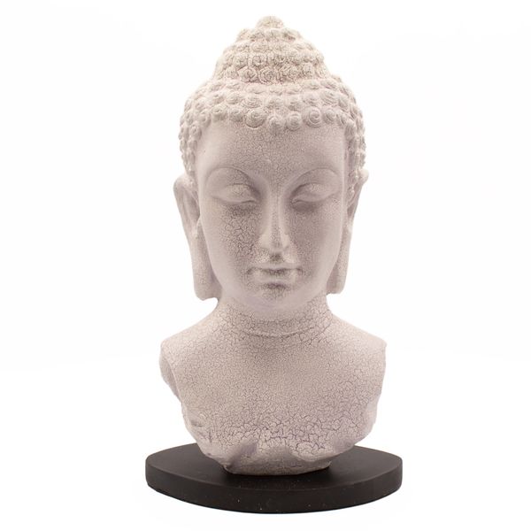 Buddha Bust Lamp Lavender Crackle - Oval Stand