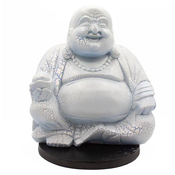 Laughing Buddha Lamp Sky Blue - Round Stand