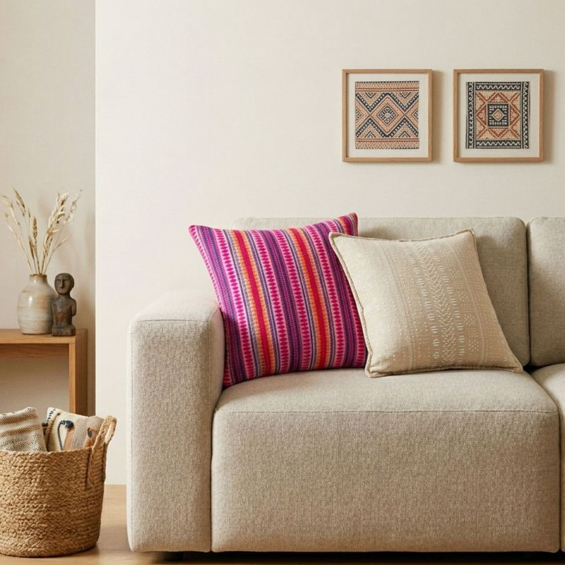 Classic Cushion Cover - Neon Stripes - 45x45cm