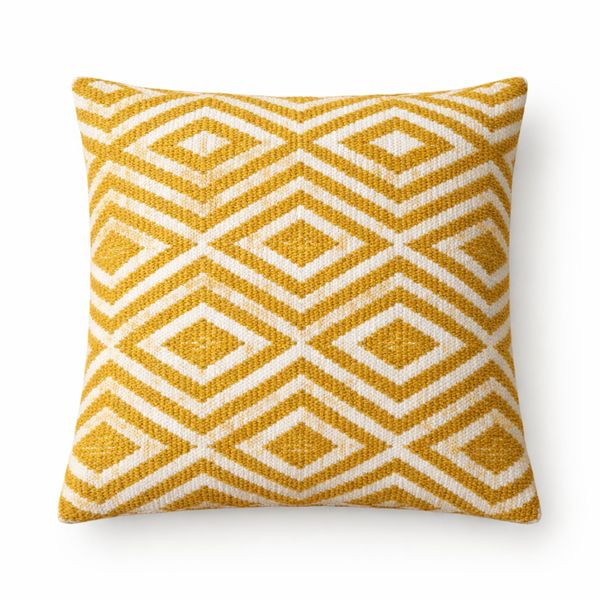 Classic Cushion Cover - Mustard Diamonds - 45x45cm