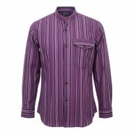 Nomad Sari Grandad Shirt - Black Purple - Large