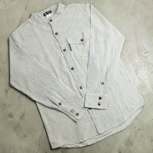 Nomad Sari Grandad Shirt - Grey Stone - Medium