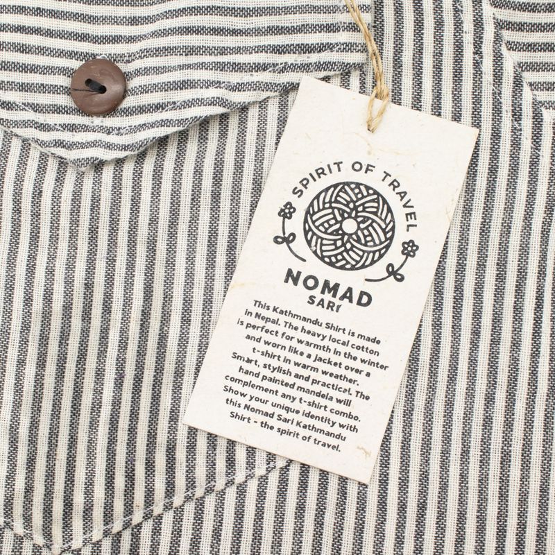 Nomad Sari Grandad Shirt - Grey Stone - Medium