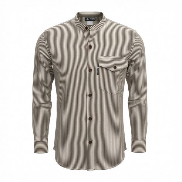 Nomad Sari Grandad Shirt - Grey Stone - Large