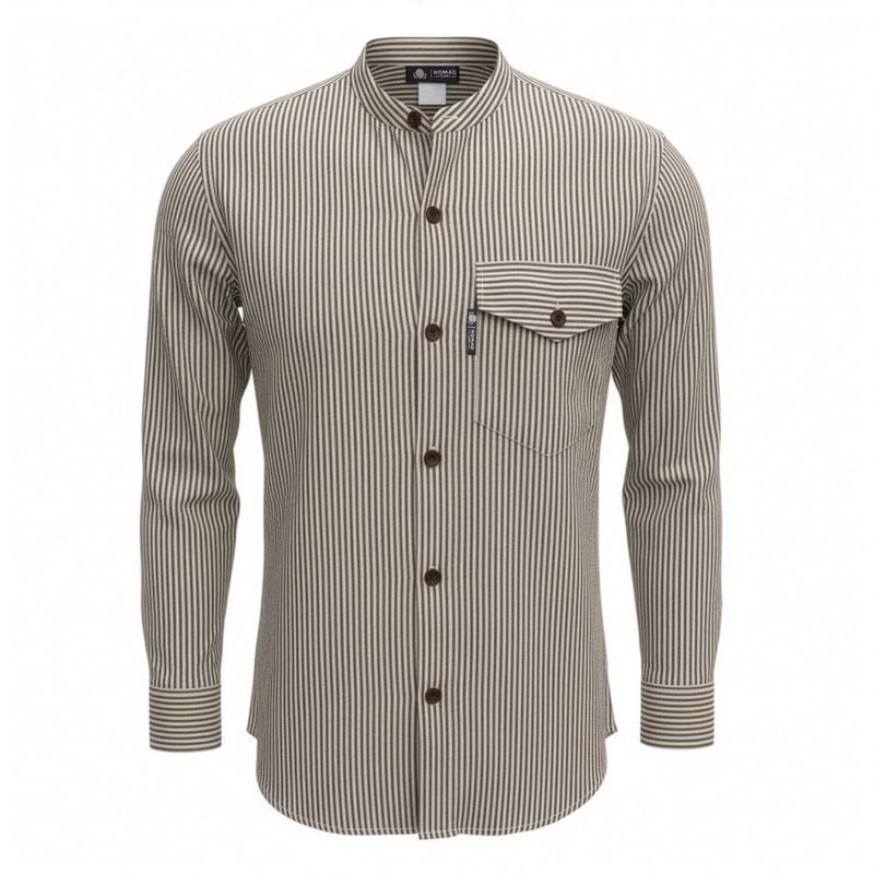 Nomad Sari Grandad Shirt - Grey Stone - XL