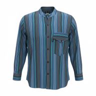 Nomad Sari Grandad Shirt - Turquoise - Large