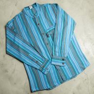 Nomad Sari Grandad Shirt - Turquoise - XL