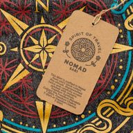 Nomad Sari Stonewashed Cotton T-Shirt - Compass of Life - Charcoal - Small