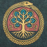Nomad Sari Stonewashed Cotton T-Shirt - Tree of Life - Green - XL