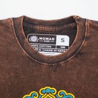 Nomad Sari Stonewashed Cotton T-Shirt - Sun & Zodiac - Brown - Small