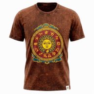 Nomad Sari Stonewashed Cotton T-Shirt - Sun & Zodiac - Brown - XL