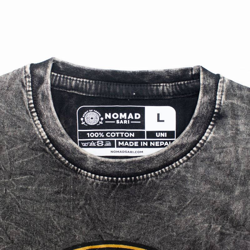 Nomad Sari Stonewashed Cotton T-Shirt - Rebel - Charcoal - Large