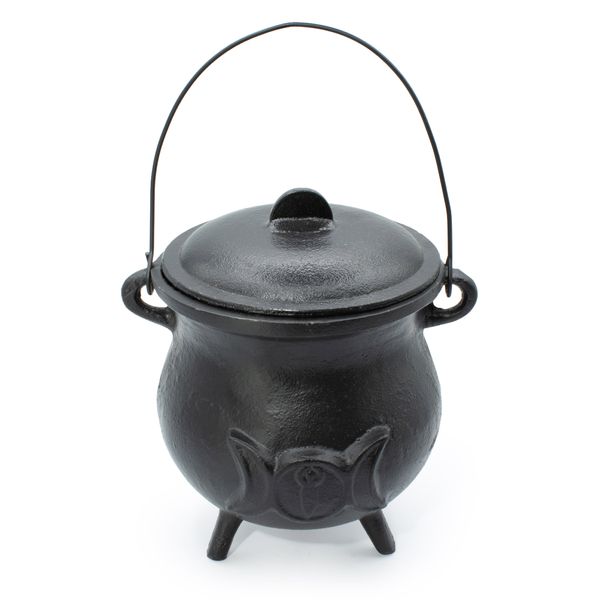 Extra Huge Cast Iron Cauldron with Triple Moon 23x18cm (at least 4kg)