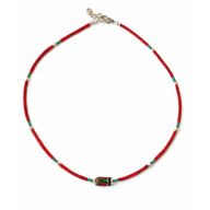 Nepalese Extra Fine Gem Necklace - Coral Tribal Bead
