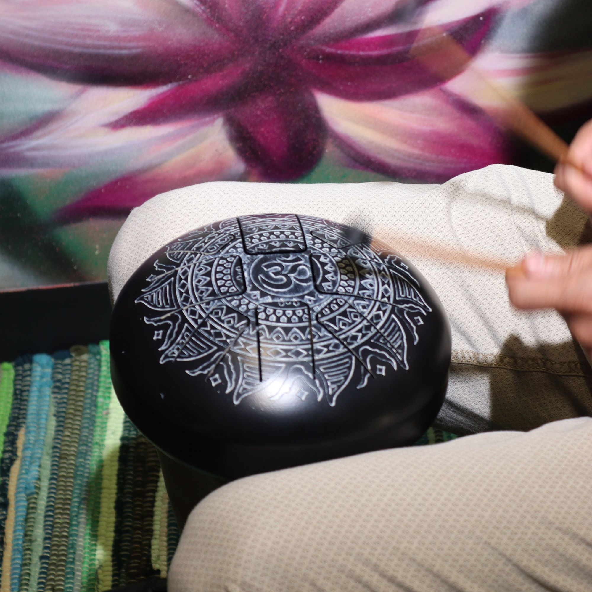 Hapi Drum Om Mandala Engraved