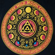 Iconic Classic Tote Bag - Luna Alchemy Wheel - Black 6oz