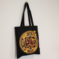 Iconic Classic Tote Bag - Dragon Yin & Yang- Black 6oz