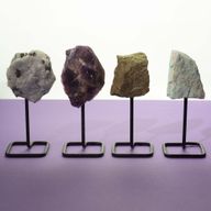 Mineral Specimen on Metal Stand - Amethyst