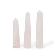Gemstone Six Face Obelisk Point approx 11cm - Rose Quartz