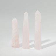 Gemstone Six Face Obelisk Point approx 11cm - Rose Quartz