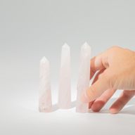 Gemstone Six Face Obelisk Point approx 11cm - Rose Quartz