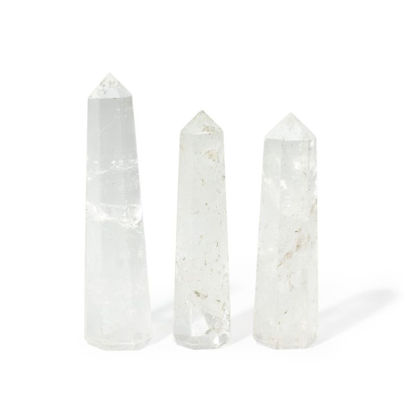 Gemstone Six Face Obelisk Point approx 11cm - Clear Quartz