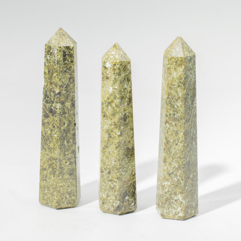 Gemstone Six Face Obelisk Point approx 11cm - Epidote