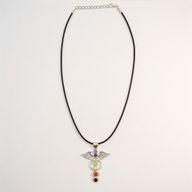 Indian Devotional Pendant - Silver Plated (45cm Cord)- Angel Chakra
