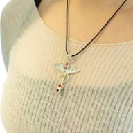 Indian Devotional Pendant - Silver Plated (45cm Cord)- Angel Chakra