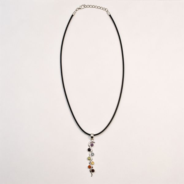 Indian Devotional Pendant - Silver Plated (45cm Cord)- Snake Chakra