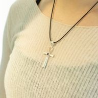 Indian Devotional Pendant - Silver Plated (45cm Cord)- Ankh Symbol of Eternal Life