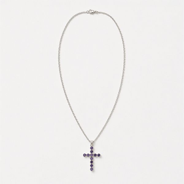 Indian Devotional Pendant - Silver Plated (45cm Chain)- Ionite Crucifix