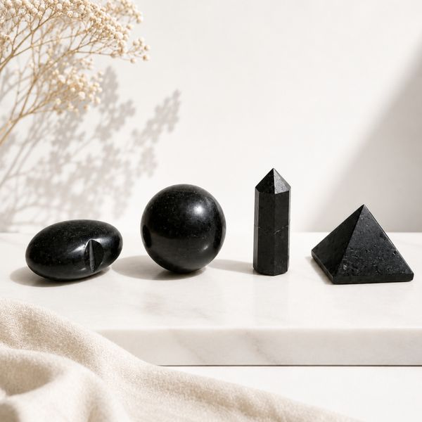 Four Gemstone Shapes - Black Tourmaline
