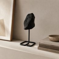 Mineral Specimen on Metal Stand - Black Tourmaline