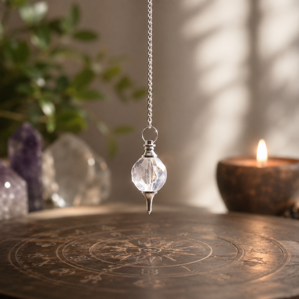 Facted Gemstone Pendulum - Rock Quartz