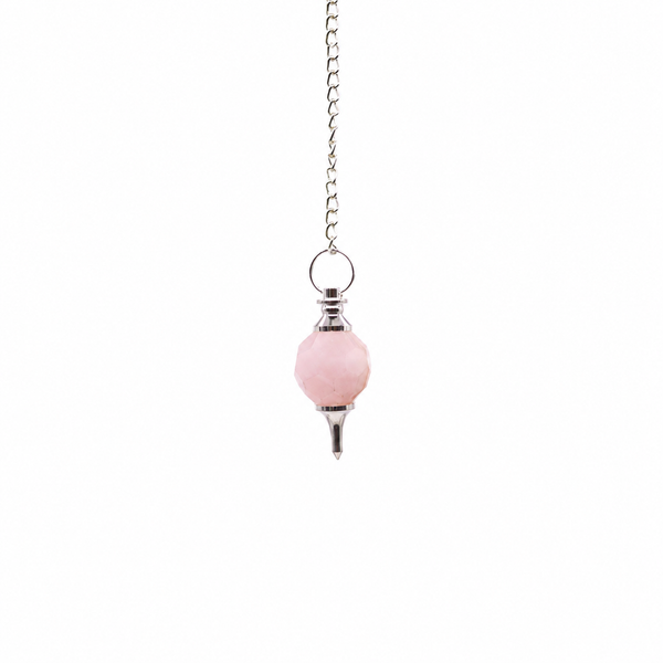 Facted Gemstone Pendulum - Rose Quartz