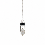 Shadow Seer - Double Power Pendulum - Obsidian Globe - Clear Quartz Double Terminated