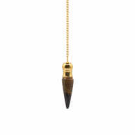 Secret Cavity Discovery of Truth Pendulum - Tiger Eye - Gold Plated