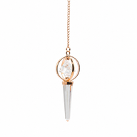 Stellar Gateway - Two Piece Spinning Merkaba Star in Copper Pendulum - Clear Quartz