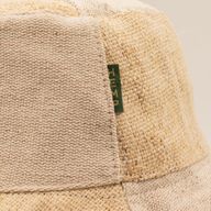 Patched Hemp & Cotton Boho Festival Hat - Natural