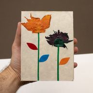 Med Lokta Notebook (15x12cm) - 45 leafs - Crafted Real Himalayan Floral Design