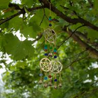 Indian Chimes - Brass Tri-Pentagram - 7 Bells - 9.5x32cm