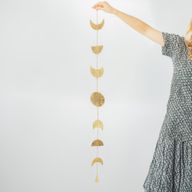 Indian Chimes - Brass Moon Phases Drop with Bell - 1m