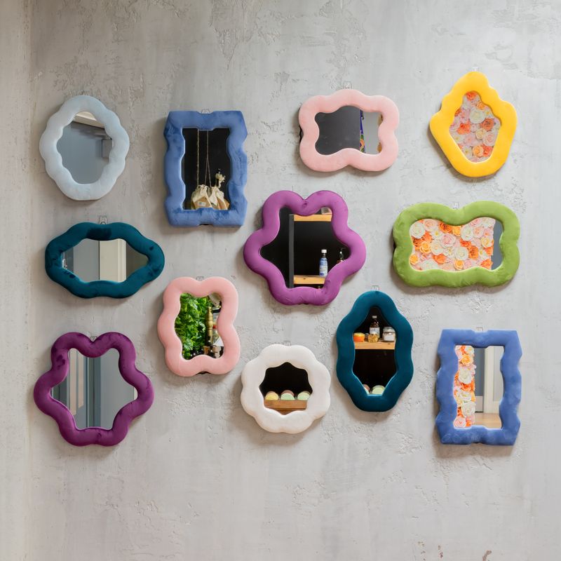 Soft Squiggly Mirror - Flower - Stone