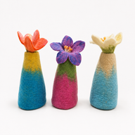 Felt Flowers Vases (3 assorted)