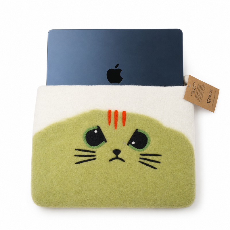 Felt Laptop Pouch (upto 14")  - Grumpy Cat