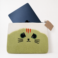 Felt Laptop Pouch (upto 14")  - Grumpy Cat