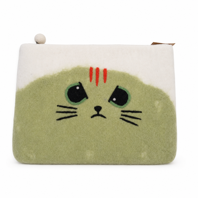Felt Laptop Pouch (upto 14")  - Grumpy Cat