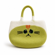 Lrg Grumpy Cat Felted Bag